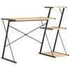 vidaXL Desk with Shelf Black and Oak 116x50x93 cm