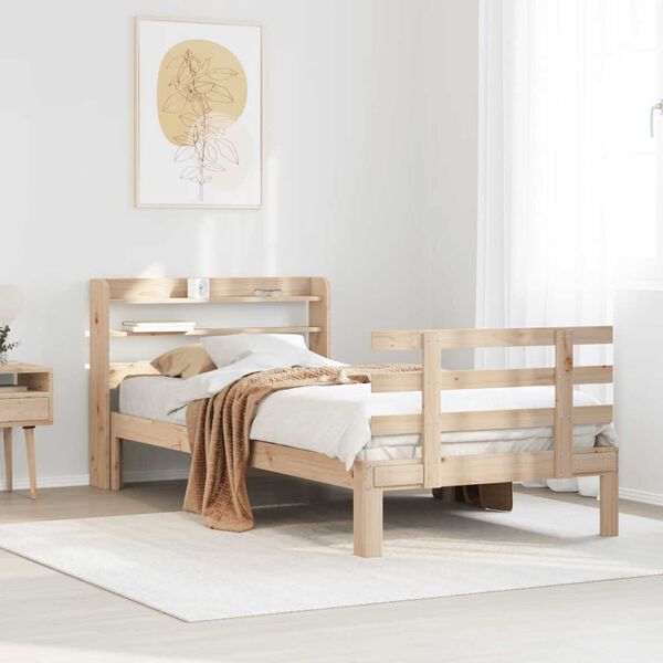 vidaXL Bed Frame with Headboard without Mattress 100x200 cm
