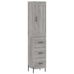 vidaXL Highboard Grey Sonoma 34,5x34x180 cm Engineered Wood