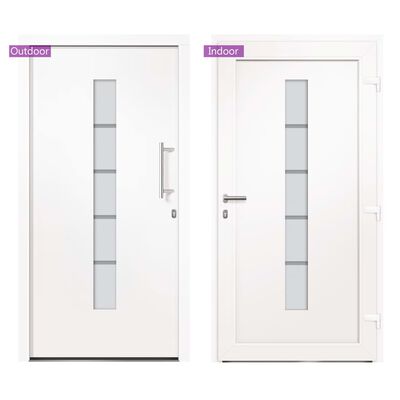 vidaXL Front Door Aluminium and PVC White 100x210 cm