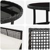 vidaXL Garden Dining Set 5 pcs Black Poly rattan