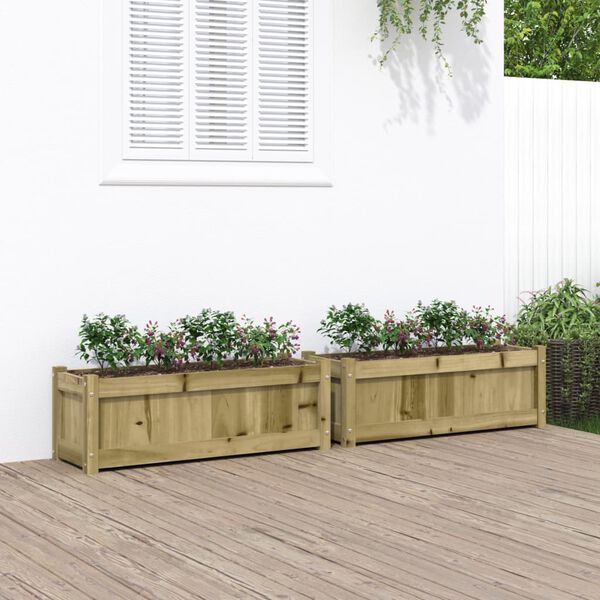 vidaXL Garden Planters 2 pcs Impregnated Wood Pine