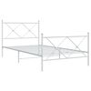 vidaXL Metal Bed Frame without Mattress with Footboard White 100x190cm