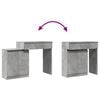 vidaXL Dressing Table with LED Concrete Grey 115x37x110.5 cm