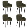 vidaXL Dining Chairs 4 pcs Faux Suede Leather Army Green