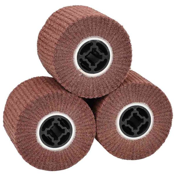 vidaXL Sanding Rollers 3 pcs Brown 12 x 12 x 10 cm Synthetic Fibre