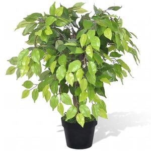 vidaXL Artificial Plant | Green | Plastic, Iron wire, Wood | Small