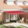 vidaXL Retractable Awning Manual Red 450 x 300 cm Fabric and Steel