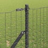 vidaXL Fence with Post Grey 1.2 x 10 m Steel and PVC
