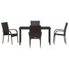 vidaXL Garden Dining Set 5 pcs Brown Powder-Coated Steel