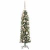 vidaXL Artificial Slim Christmas Tree Green and White 120 cm