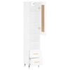 vidaXL Highboard High Gloss White 34.5x34x180 cm Engineered Wood