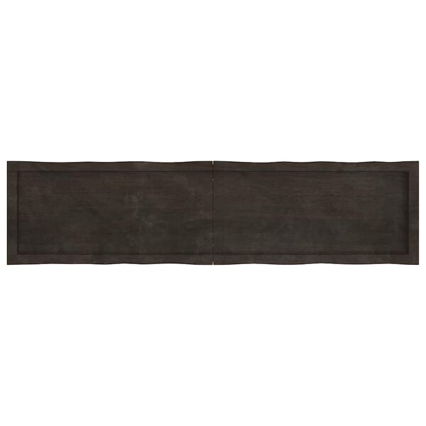 vidaXL Table Top Dark Brown 160x40x(2-6) cm Treated Solid Wood Live Edge