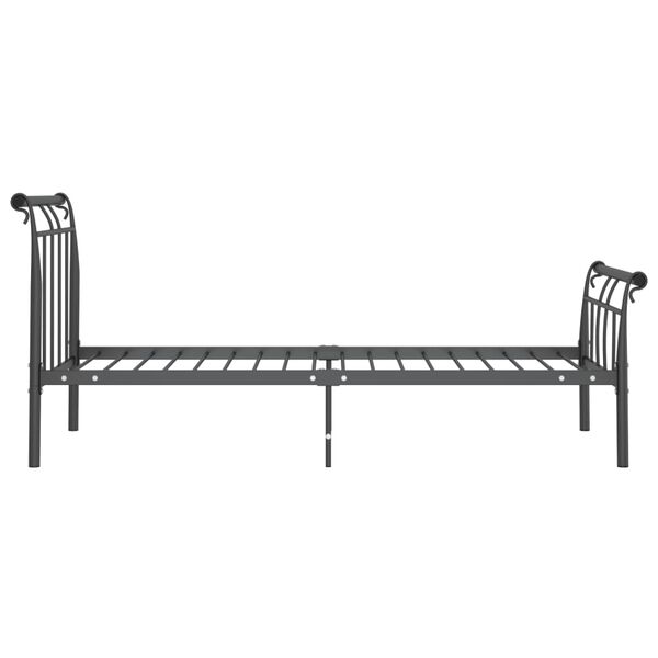 vidaXL Bed Frame without Mattress Black Metal 100x200 cm