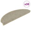 vidaXL Stair Mats Self-adhesive Sisal-Look 30pcs 65x21x4cm Light Green
