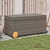 vidaXL Garden Storage Box with Wheels Grey 190L Poly Rattan