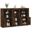 vidaXL Sideboard with LED Lights Smoked Oak 162x37x100 cm