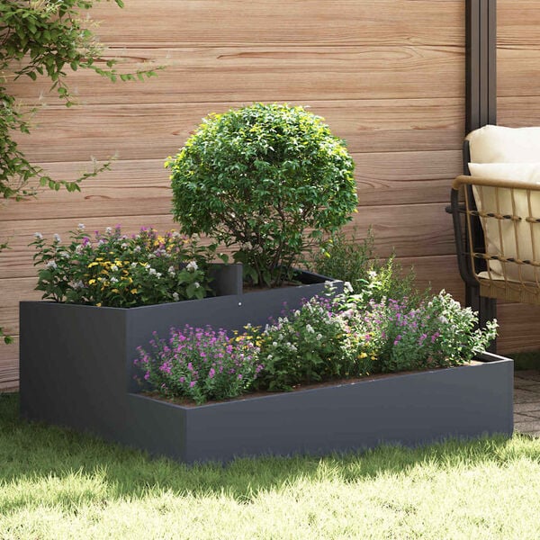 vidaXL Garden Planter Anthracite 100 x 100 x 50 cm Cold-rolled Steel
