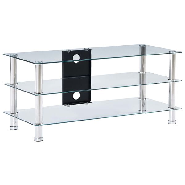 vidaXL TV Stand Transparent 90x40x40 cm Tempered Glass