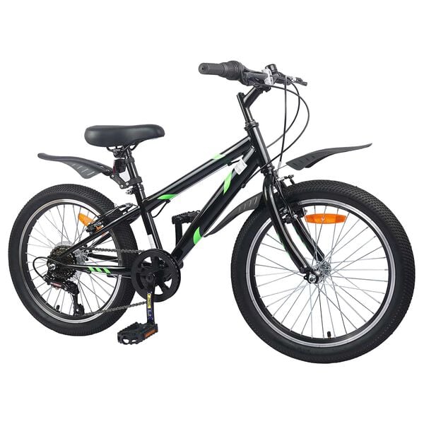 vidaXL Kids Bike 20'' 6-Speed for 6-11 Years Old Black