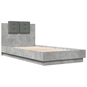 vidaXL Bed Frame without Mattress Concrete Grey 75x190 cm Small Single