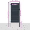 vidaXL Fence Gate PVC and Steel 100x204 cm Anthracite