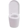 vidaXL Wall Hung Toilet with Concealed Cistern Ceramic White