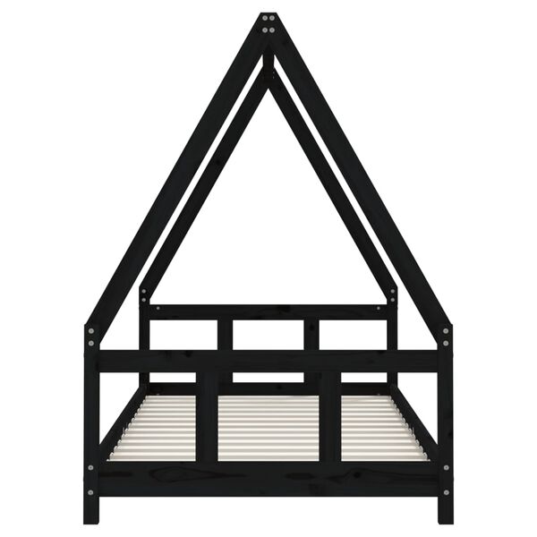 vidaXL Kids Bed Frame Black 90x190 cm Solid Wood Pine