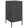 vidaXL Bedside Cabinets 2 pcs Black 36x39x68 cm Steel