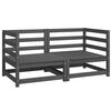 vidaXL Corner Sofa | Grey | Solid pinewood | Medium | Modular | Corner Sofa