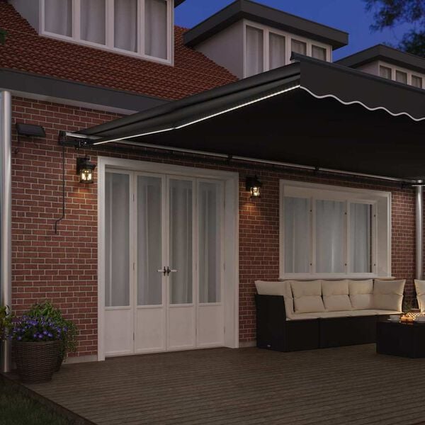 vidaXL Awning Frame Manual Anthracite 600 x 300 cm Aluminium