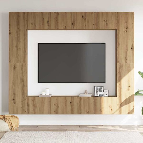 vidaXL Wall Mounted TV cabinets 8 pcs Artisan Oak Engineered Wood