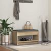 vidaXL Hall Bench with Cushion with Shelf Sonoma Oak 83 x 38 x 45 cm