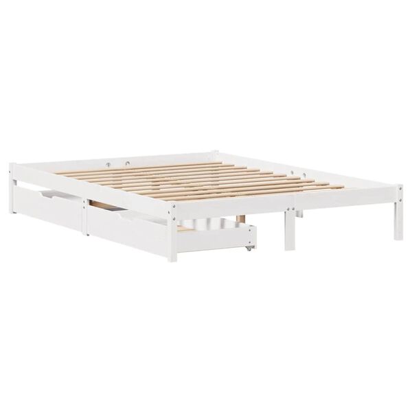 vidaXL Bed Frame without Mattress White 140x200 cm Solid Wood Pine