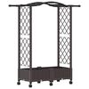 vidaXL Raised Bed with Trellis and Roof Brown 124 x 40 x 129 cm PP