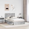 vidaXL Storage Bed Concrete Grey 135 x 190 cm Engineered Wood