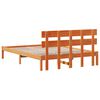 vidaXL Bed Frame with Headboard Brown 140 x 200 cm Solid Pine wood