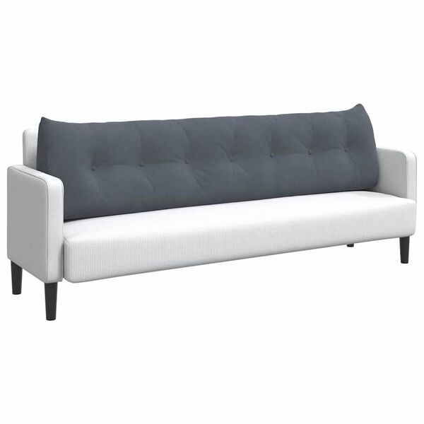 vidaXL Back Pillow Dark Grey 200 x 24 x 50 cm Velvet