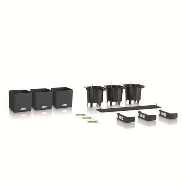 LECHUZA Planters 3 pcs Green Wall Home Kit Slate