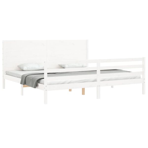 vidaXL Bed Frame without Mattress White 200x200 cm Solid Wood