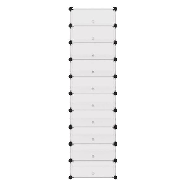 vidaXL Interlocking Shoe Organiser with 10 Compartments White