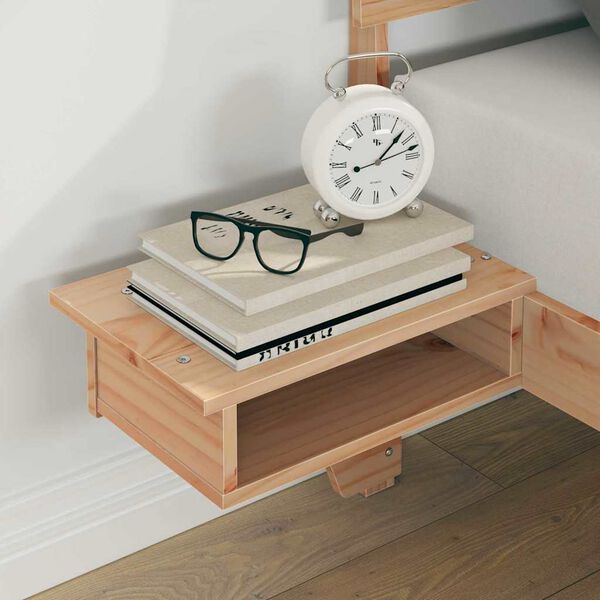 vidaXL Bed Frame with Headboard Brown 135 x 190 cm Solid Pine Wood