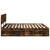 vidaXL Bed Frame Smoked Oak 200 x 200 cm Solid Pine Wood
