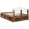 vidaXL Bed Frame with Headboard Old Wood 120 x 190 cm Solid Pine Wood