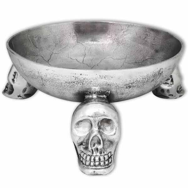 vidaXL Fruit Basket with Skull Feet Aluminium Silver