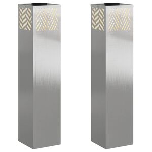 vidaXL Solar LED Pathway Light 2 pcs Warm White 18 x 18 x 80 cm