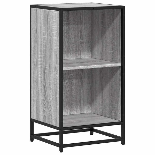 vidaXL Book Cabinet Grey Sonoma 40x35x76 cm Engineered Wood