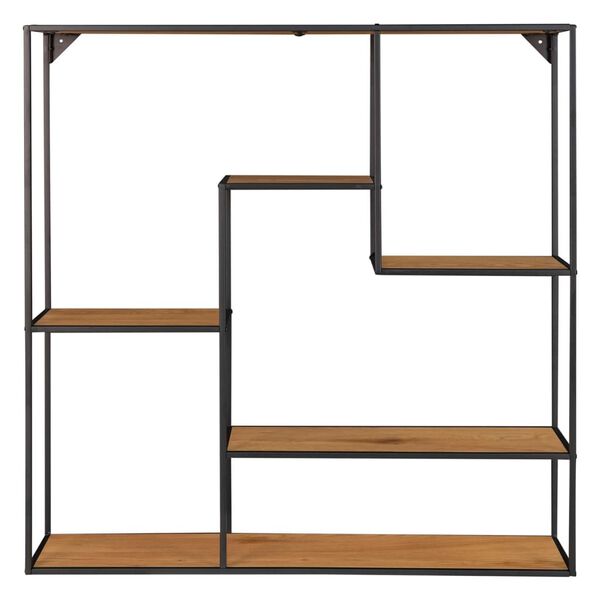 House Nordic Wall Shelf Avery 85x18x85 cm Oak and Black