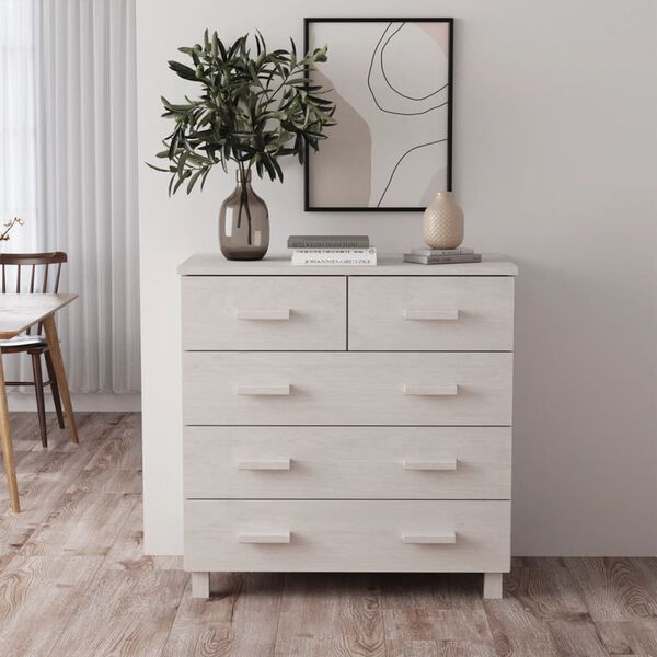 vidaXL Sideboard HAMAR White 79x40x80 cm Solid Wood Pine