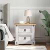 vidaXL Bedside Table with Drawer White 53 x 39 x 47 cm Solid Pine Wood